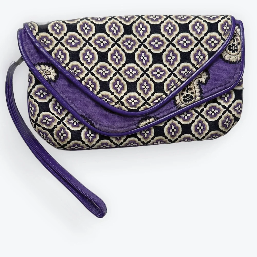 Romantic Floral Vera Bradley Simply Violet Multiple Compartment Wristlet Wallet